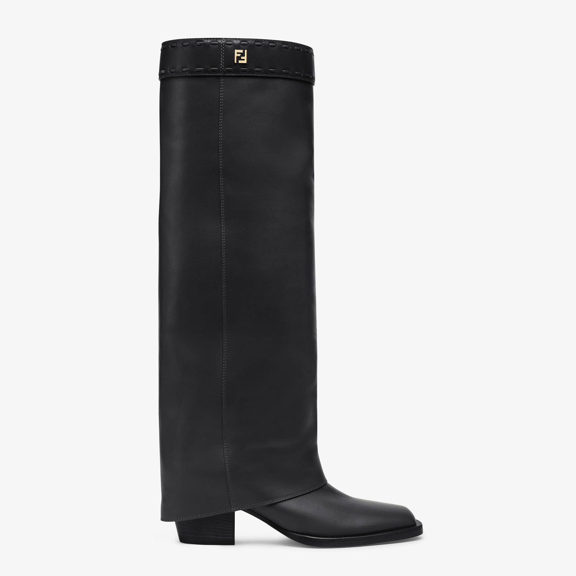 Fendi Showblack Leather High-Heeled Boots