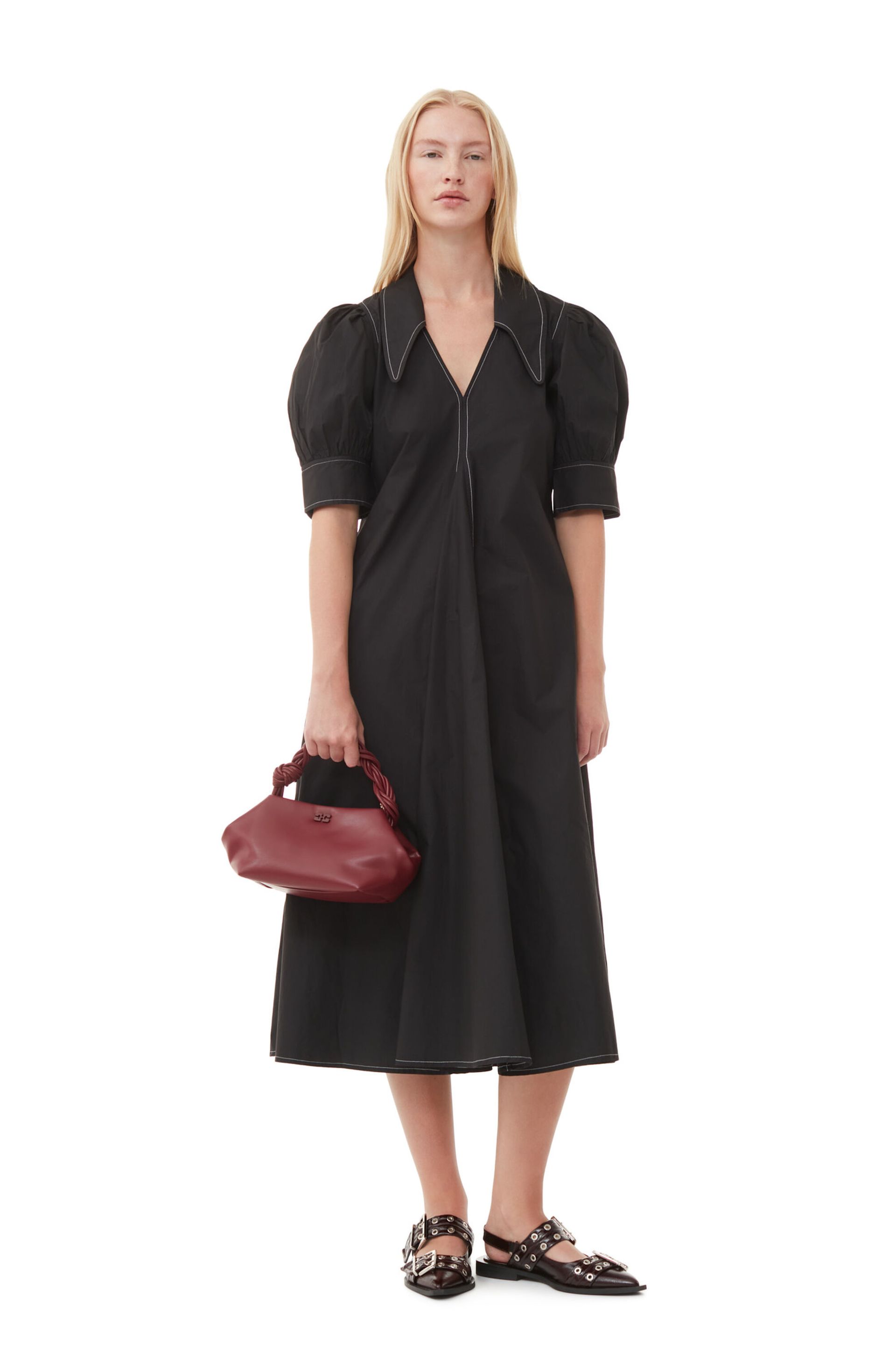 Burgundy Small Ganni Bou Bag