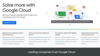 Google Cloud's homepage