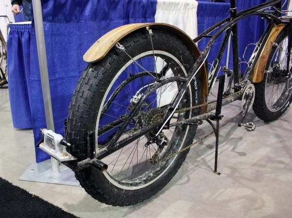 The back end of this Banjo Cycles cargo bike can accept any of Xtracycle's carriers while a fork mount also allows the rider to tow another bike behind.