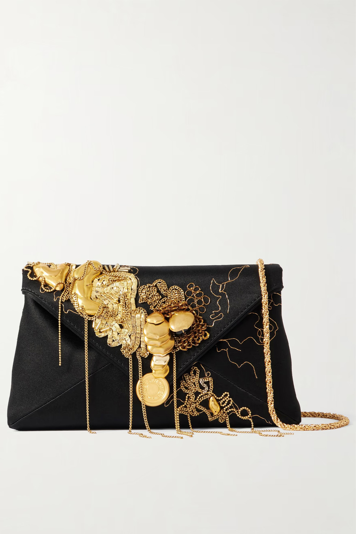 Dries Van Noten Embellished Satin Clutch