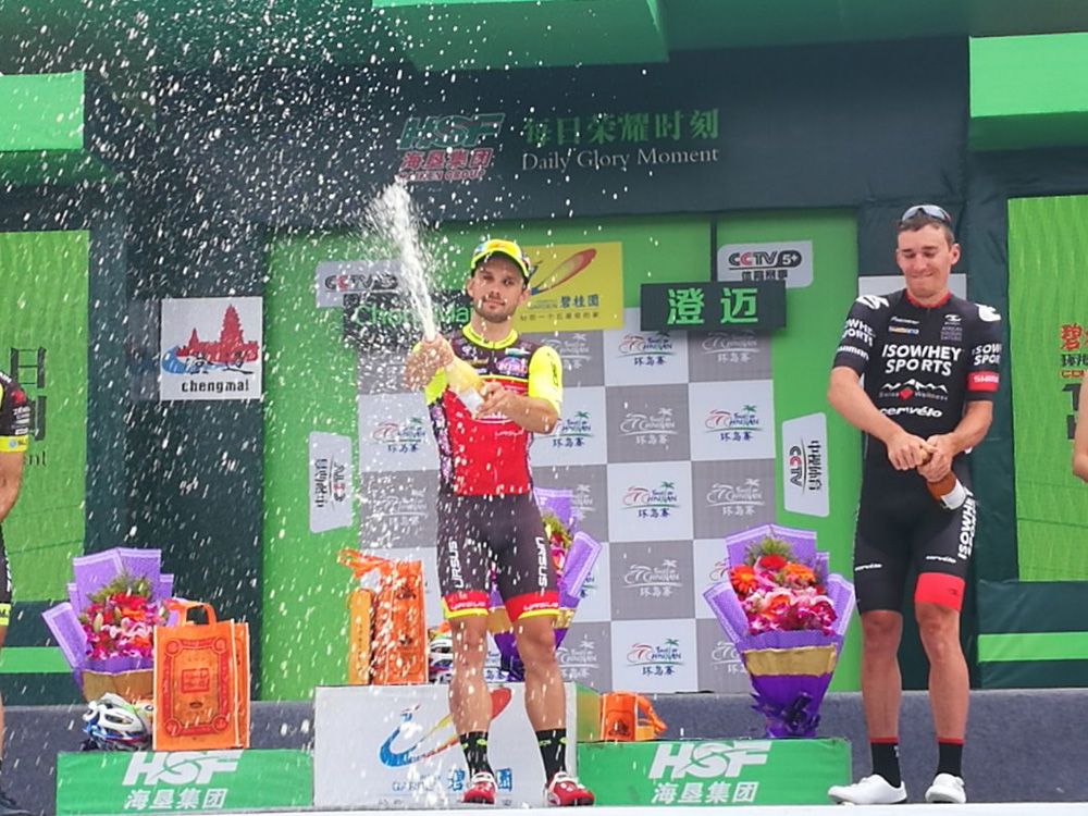 Jakub Mareczko (Wilier Triestina) celebrates another sprint victory