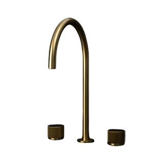 Antique brass tap and knurled knobs