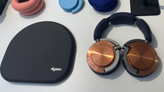 Dyson OnTrac headphones in blue copper finish with carry case