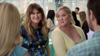 Jillian Bell and Amy Schumer in a still from Netflix's new movie Kinda Pregnant 