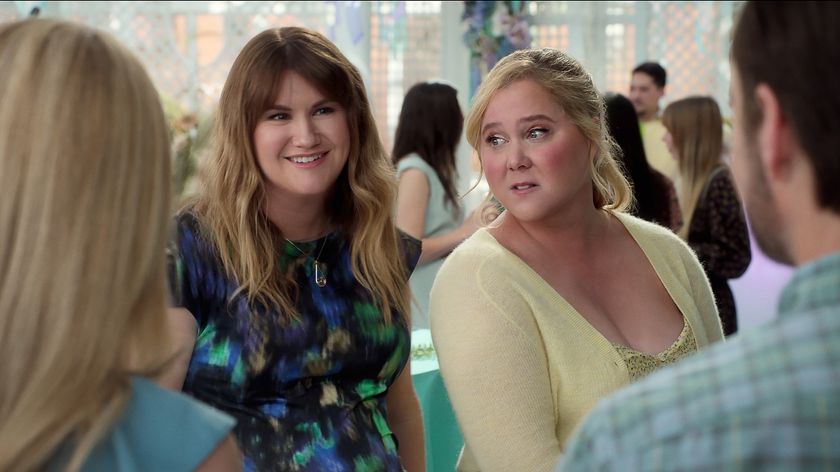 Jillian Bell and Amy Schumer in a still from Netflix&#039;s new movie Kinda Pregnant 