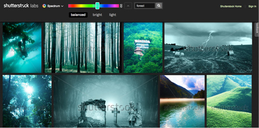 You can filter images by their colour balance and brightness