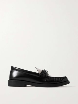 Addie Embellished Two-Tone Leather Loafers