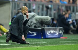 Bayern Muenchen - Atletico Madrid Trainer Pep Guardiola