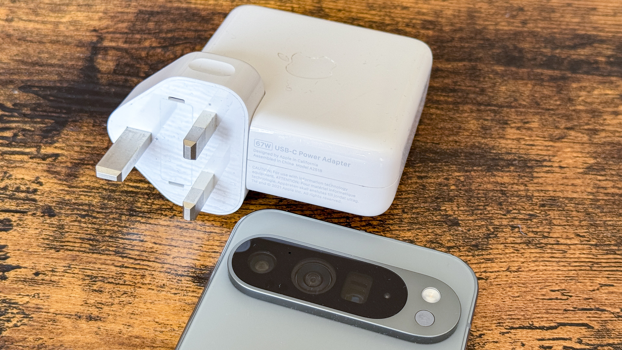 Google Pixel 9 Pro XL with 67W MacBook charger