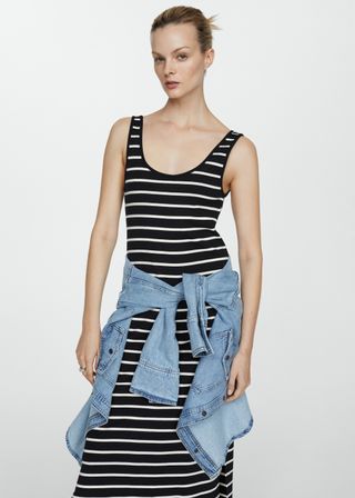 Cut-Out Striped Dress