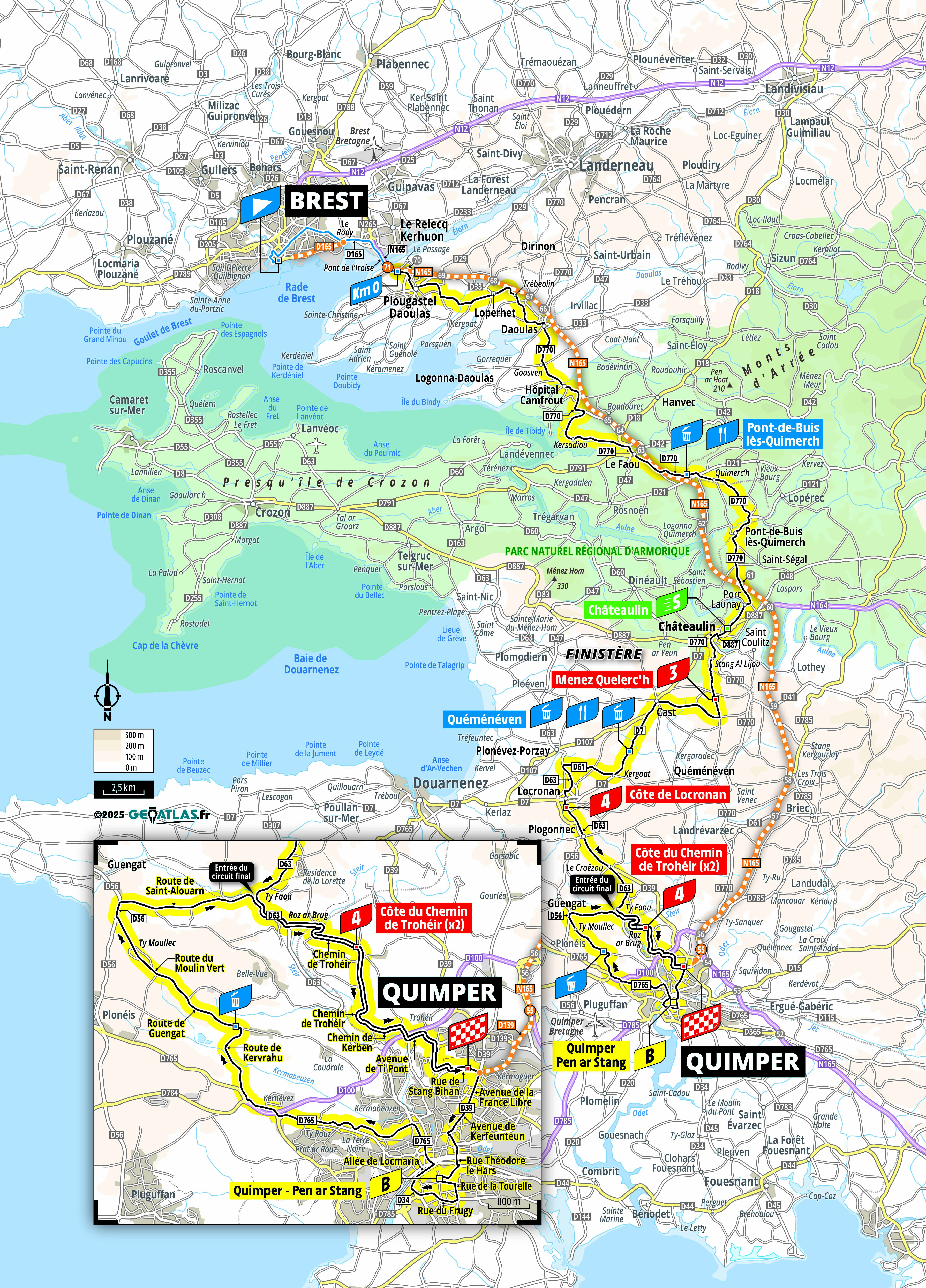 Tour de France Femmes 2025 stage 2 map