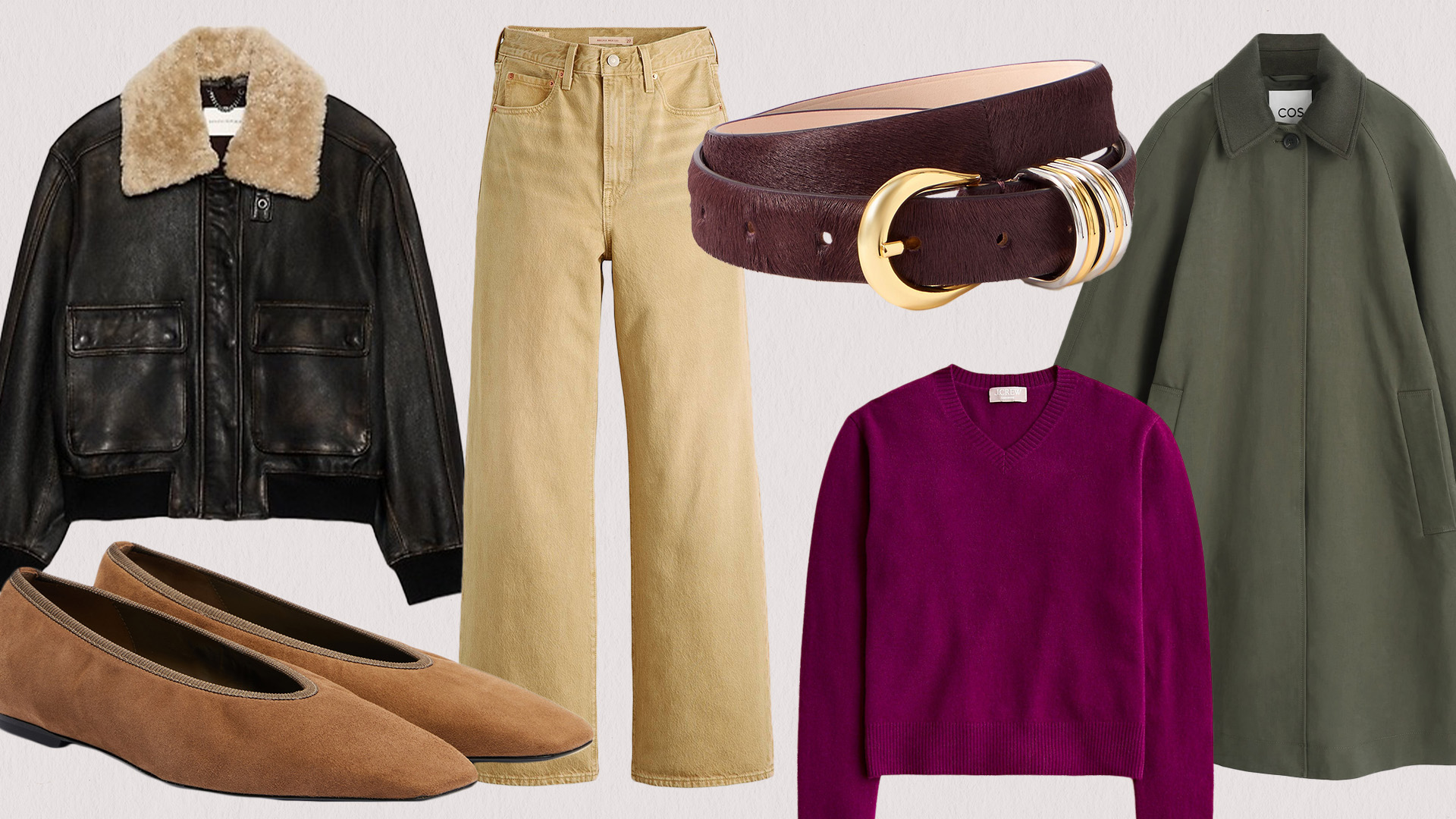 Collage of fall fashion items
