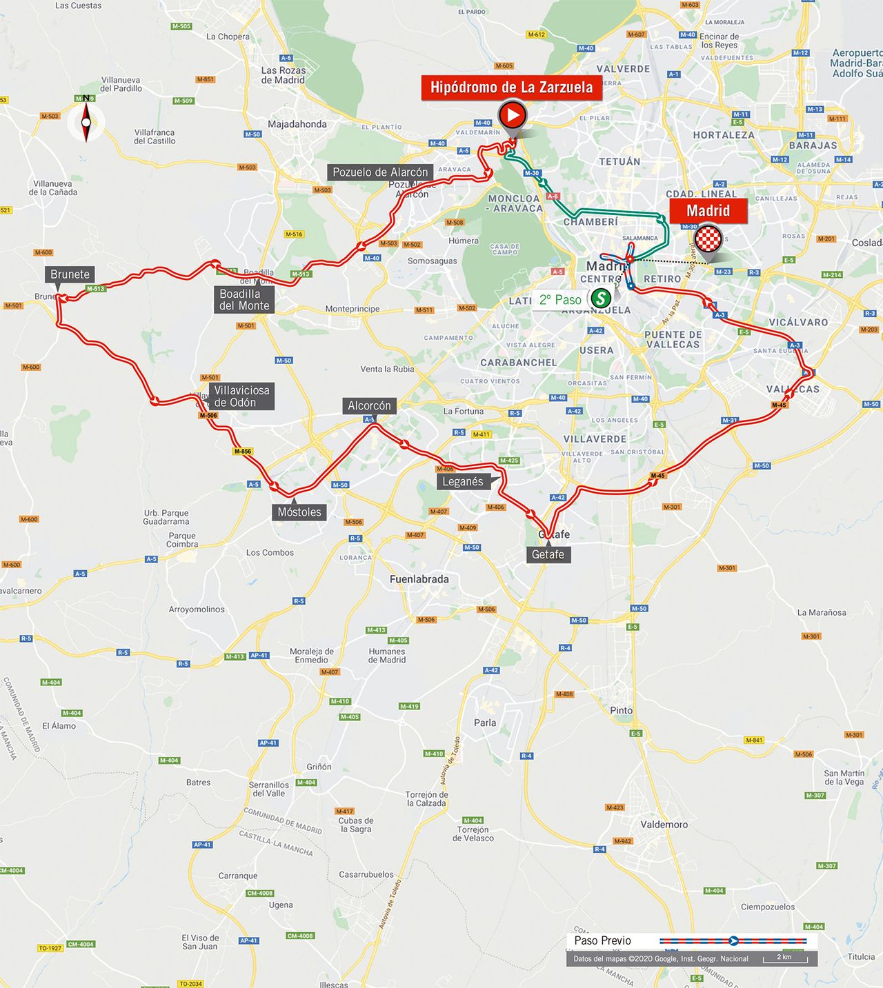 Stage 18 map 2020 Vuelta a Espana