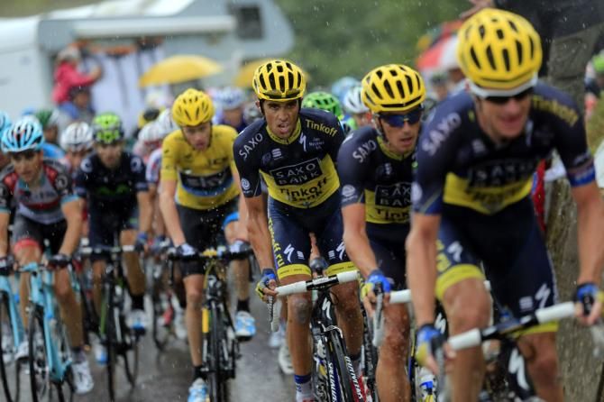 Alberto Contador (Saxo-Tinkoff) was unable to gain any time on Tour leader Chris Froome during stage 19