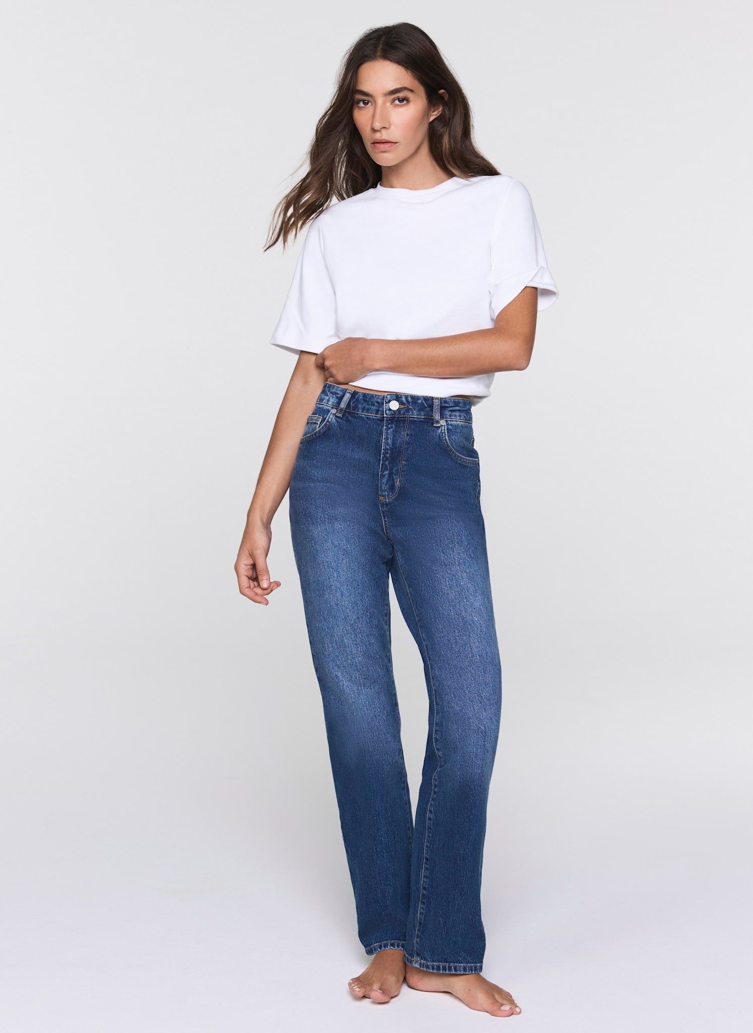 Indigo Polished Straight Jeans