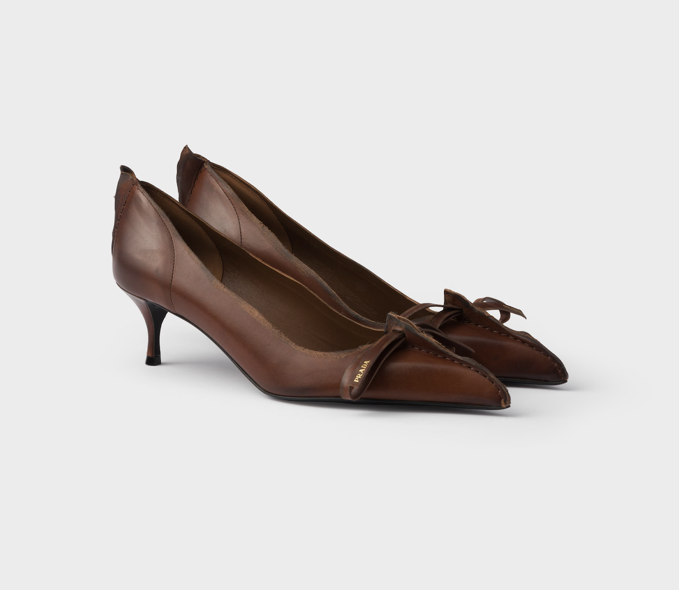 Prada, Antiqued leather pumps