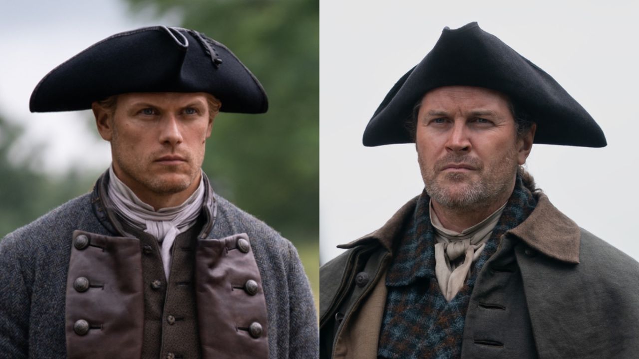 Outlander Star maakt zich open over het moeten ‘beschermen van Sam’s bescheidenheid’ in een intense gevechtsscène met Sam Heughan in kleermakerszit