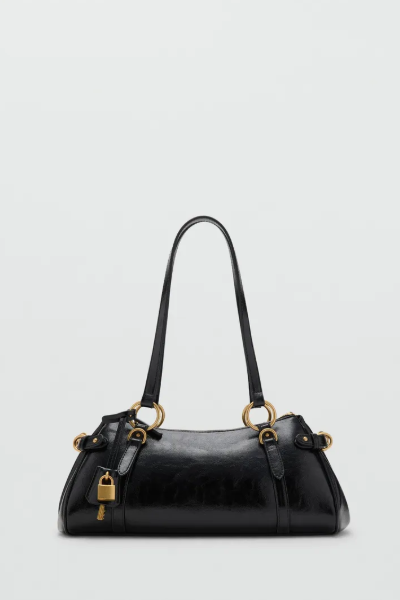 MANGO, Bowling Shoulder Bag With Charm 