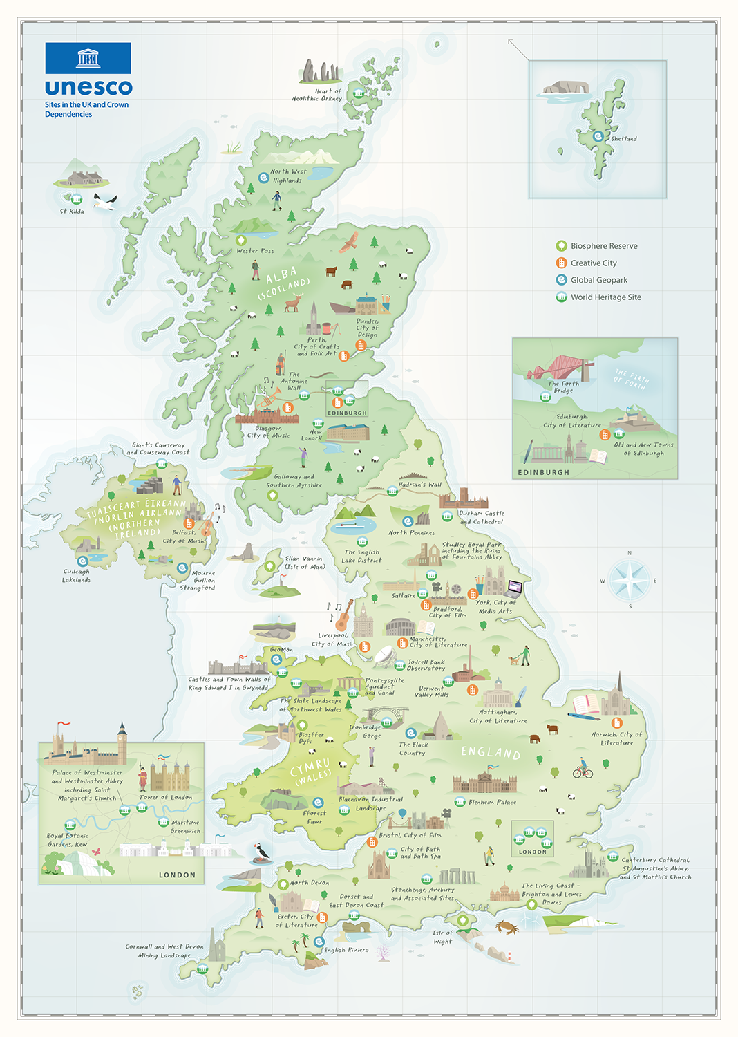 illustrated map of the UK