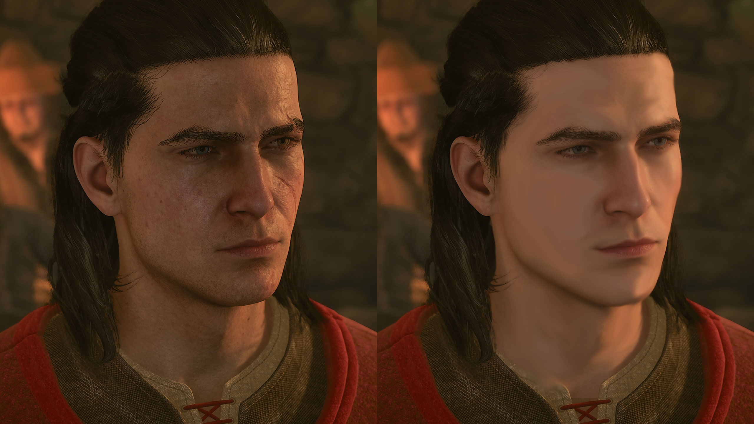 Coen on the left unedited, Coen on the right extremely smoothed