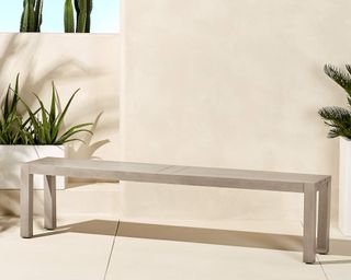 Matera large grey dining bench by CB2