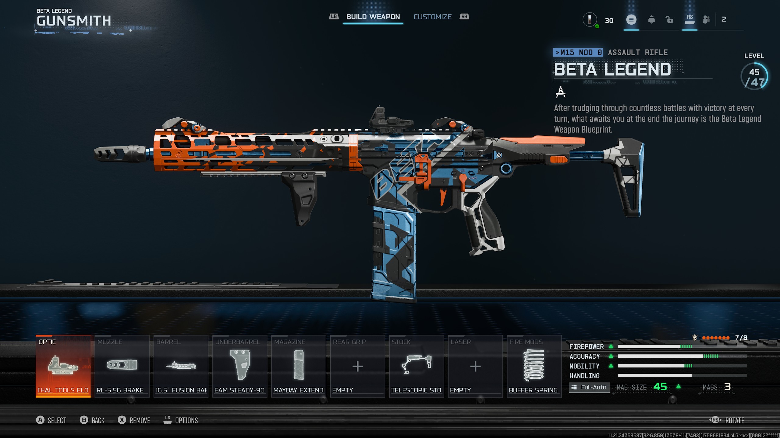 Beta legend blueprint acquired at level 30 in the Black Ops 7 beta.