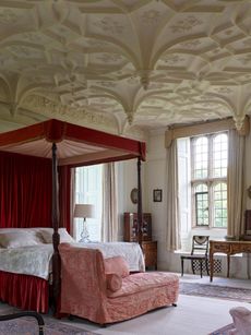 Fig 2: The pendant ceiling of what was probably the Great Chamber, now a bedroom. Mapperton House — ©Paul Highnam / Country Life