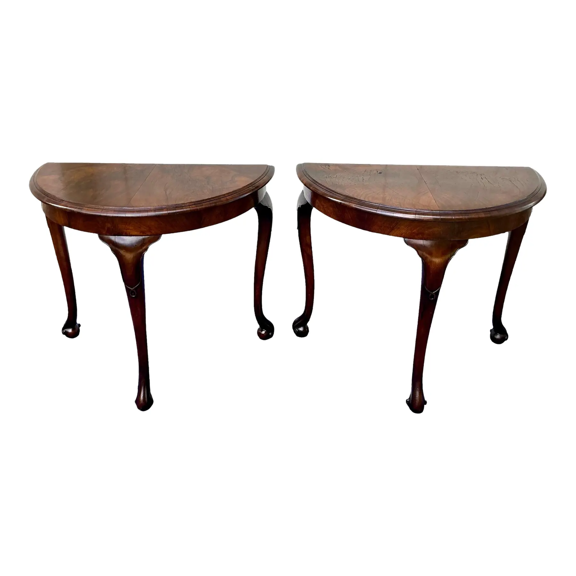 pair of two demilune tables