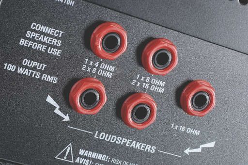 The amp has five speaker outlets