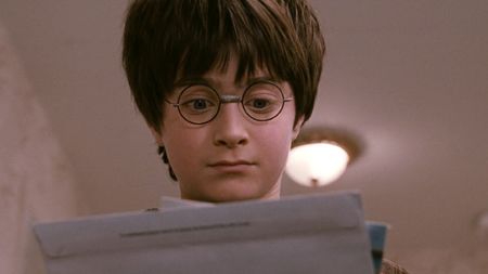 Harry wide-eyed that he got mail in Harry Potter and the Sorcerer's Stone.