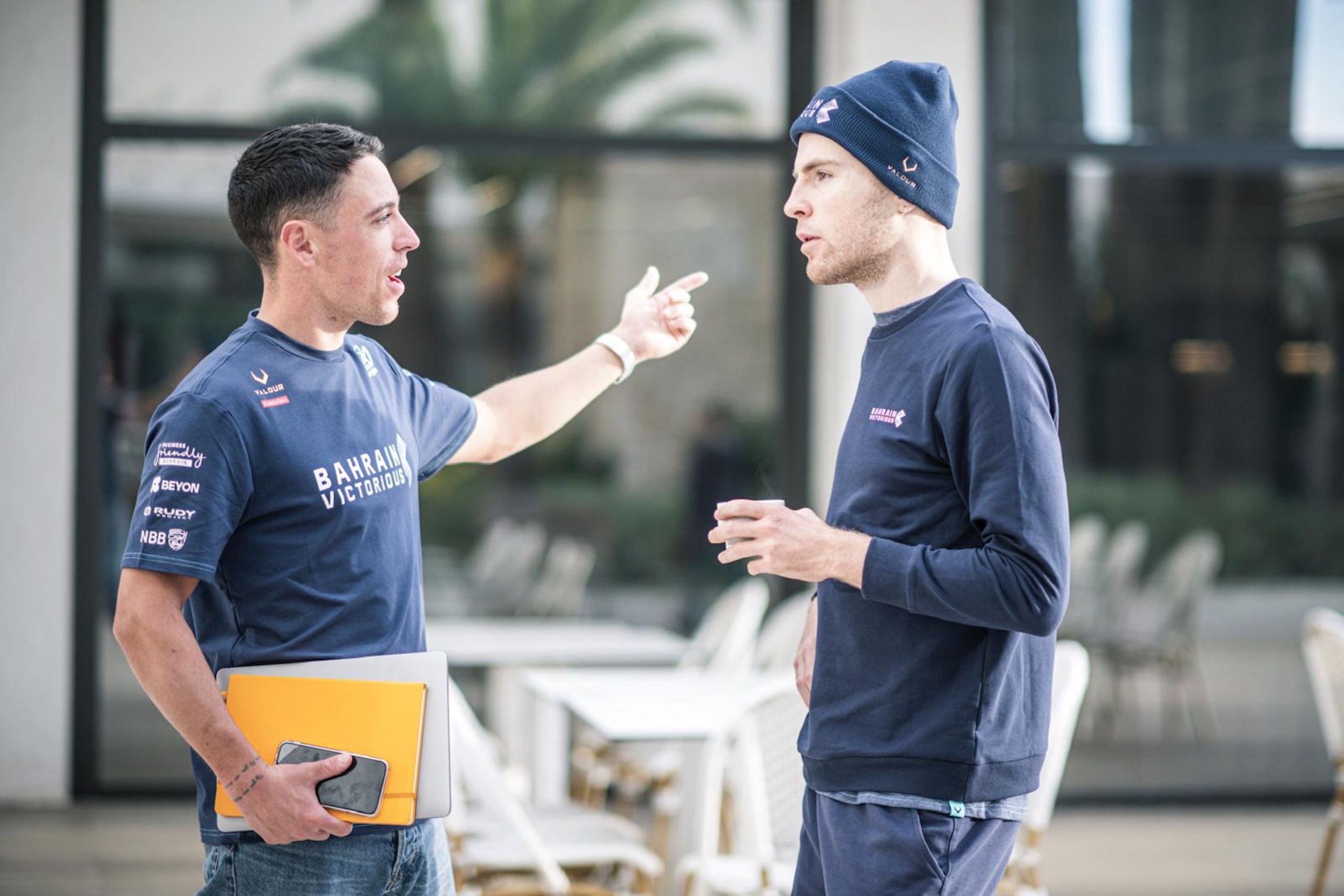 Tim Kennaugh with another member of Bahrain Merida