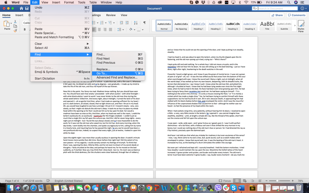 how to delete a page in microsoft word in mac