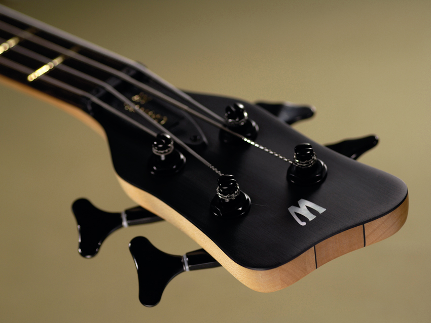 The Double Buck's headstock has Warwick's signature down-angled tuners
