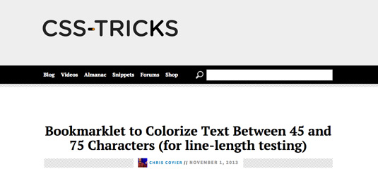 Line-length bookmarklet