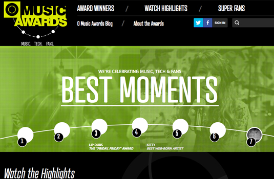 The O Music Awards site won a Webby