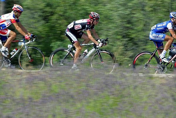 David Zabriskie (CSC) sits comfortably towards the back of the field.