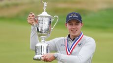 Matt Fitzpatrick with the trophy after winning the 2022 US Open