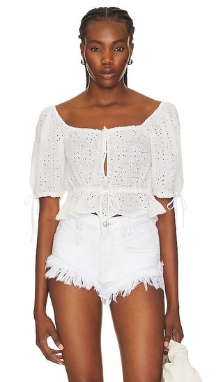 Light Broderie Anglaise Cropped Top