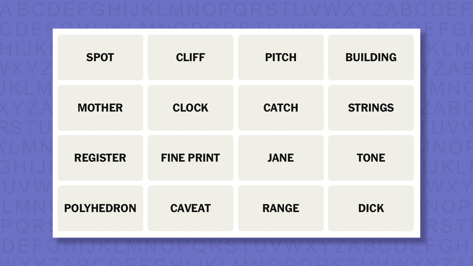 NYT Connections hints for game 1050 on a purple background