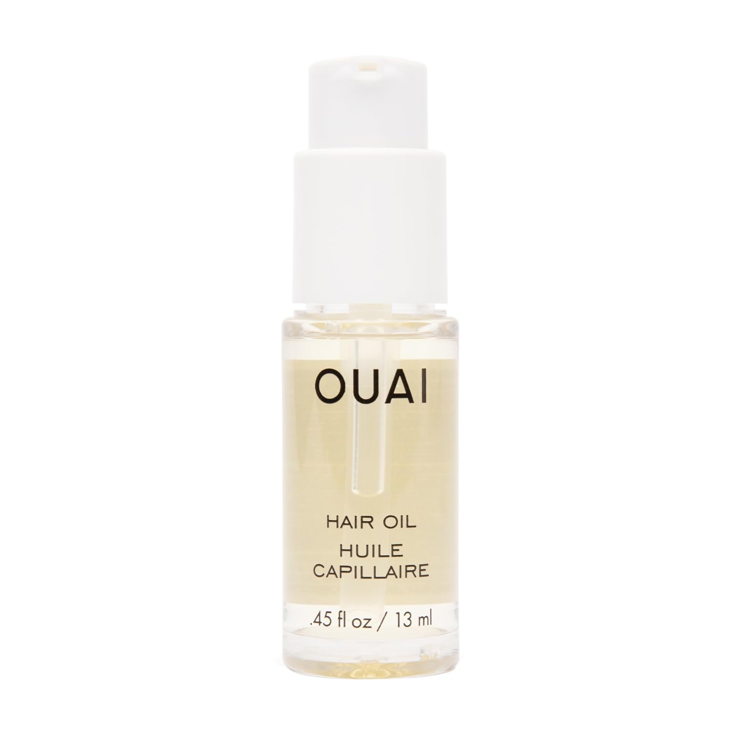 OUAI, Ouai Hair Oil Travel Size - Hair Heat Protectant Oil for Frizz Control - Adds Shine and Smooths Split Ends - Color Safe Formula - Paraben, Phthalate and Sulfate Free (0.45 Oz)