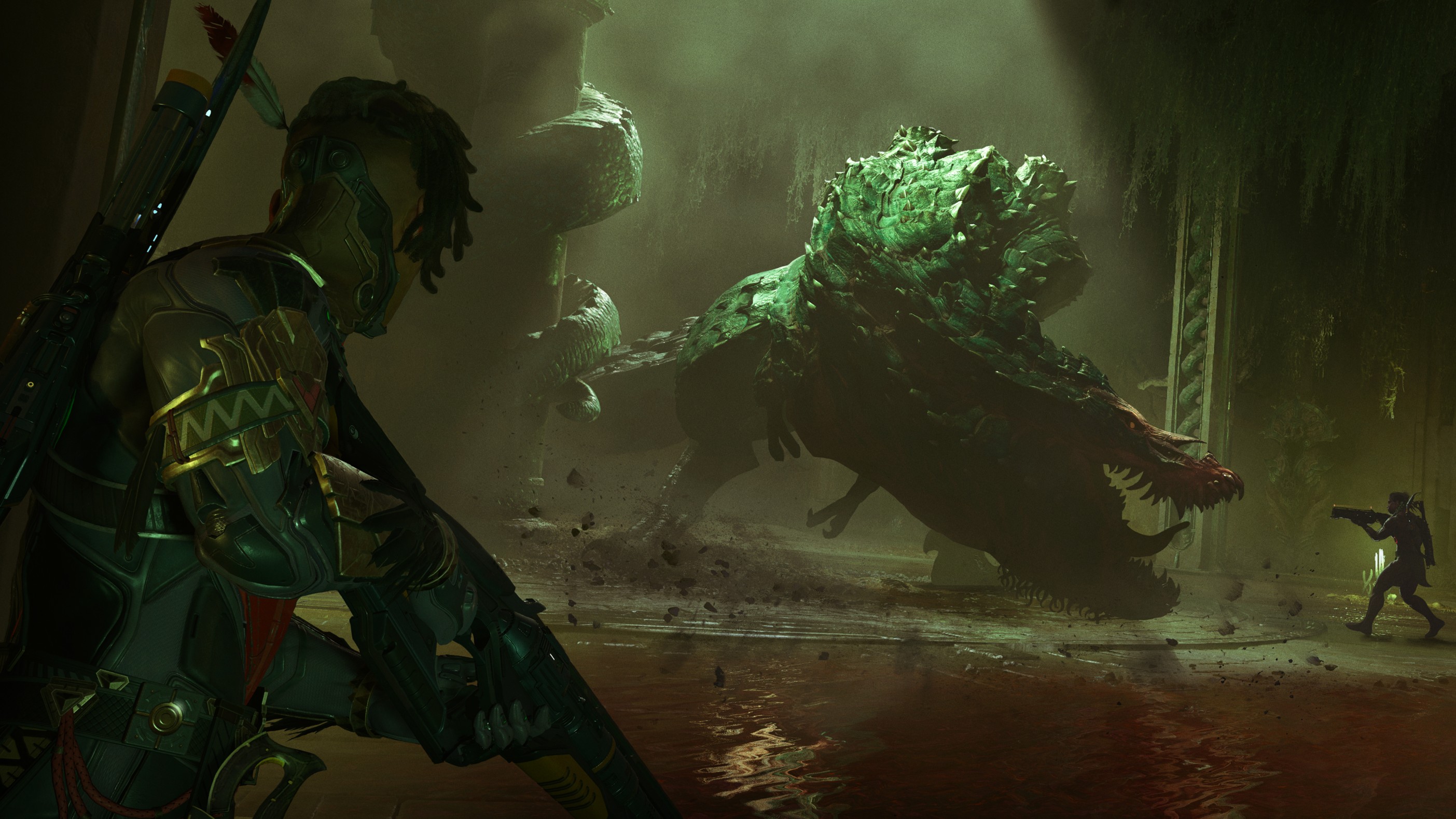 Turok Origins, first- and third-person dinosaur shooting