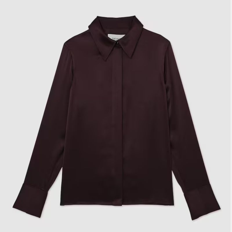 Reiss, dark red silk shirt