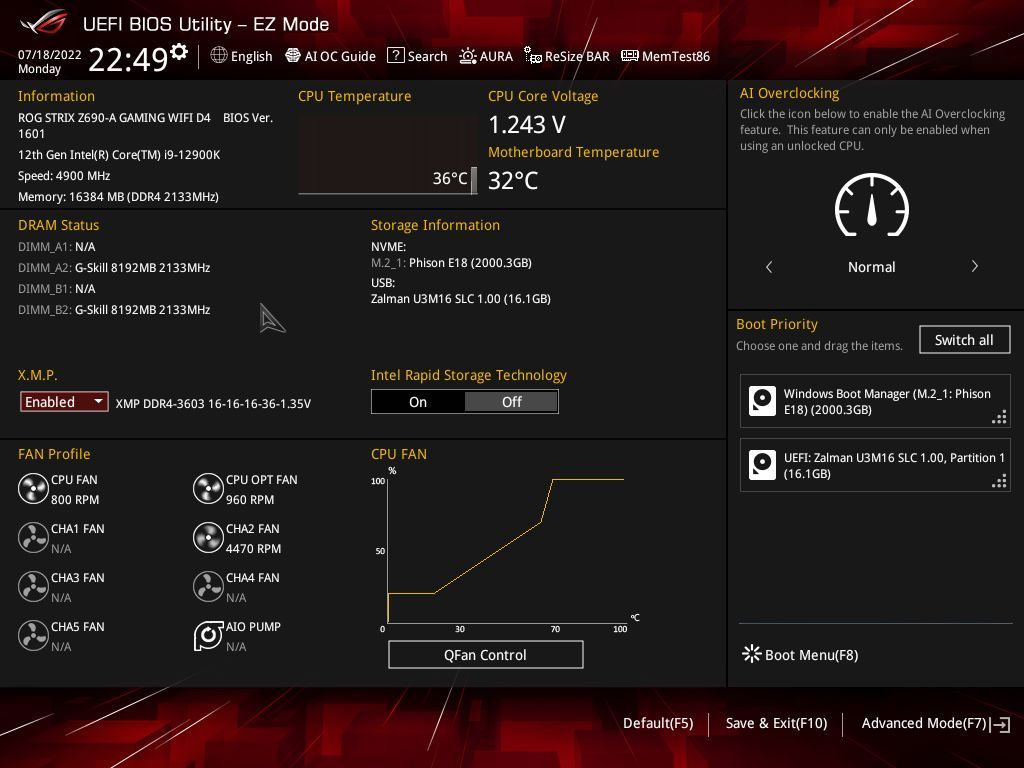 Asus ROG Strix Z690-A Gaming WIFI D4