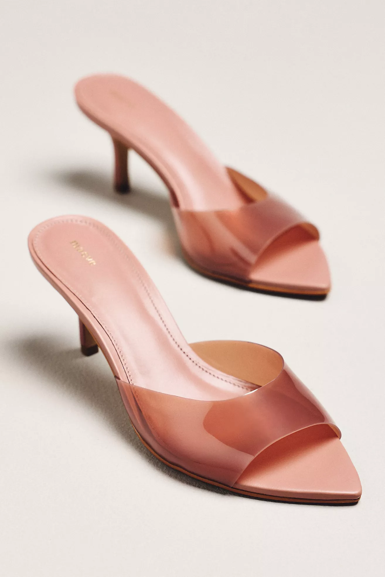 Maeve, PVC Pointed-Toe Mule Heels