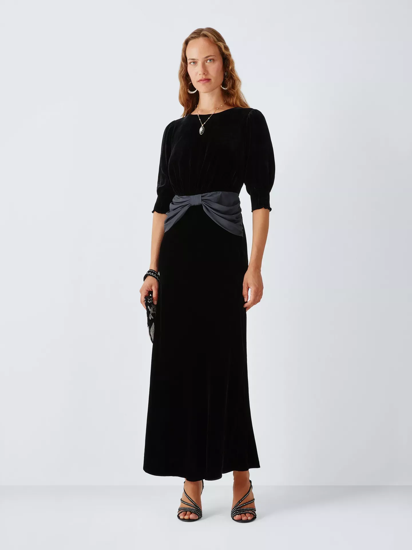 John Lewis x RIXO, Esila Velvet Maxi Dress