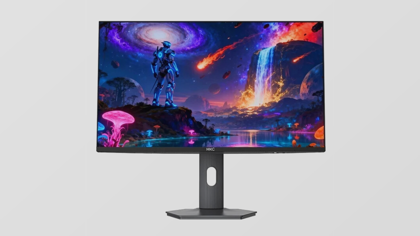 Promotional press image of HKC's first RGB Mini LED monitor