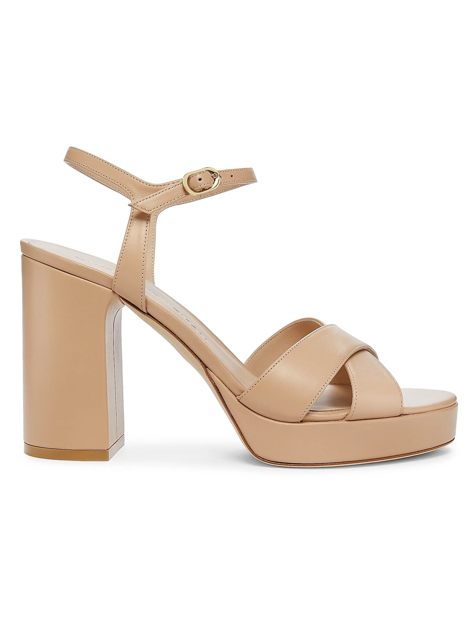 Stuart Weitzman, Dayna 100mm Metallic Leather Platform Sandals