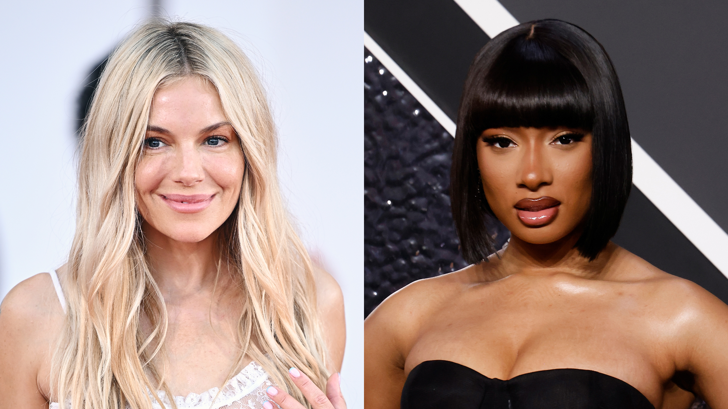 face framing - sienna miller, megan thee stallion
