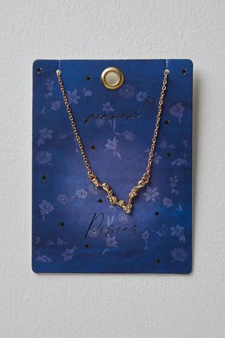 zodiac necklace with constellation made of flowers